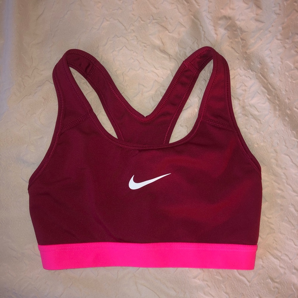 Pink nike sports bra
